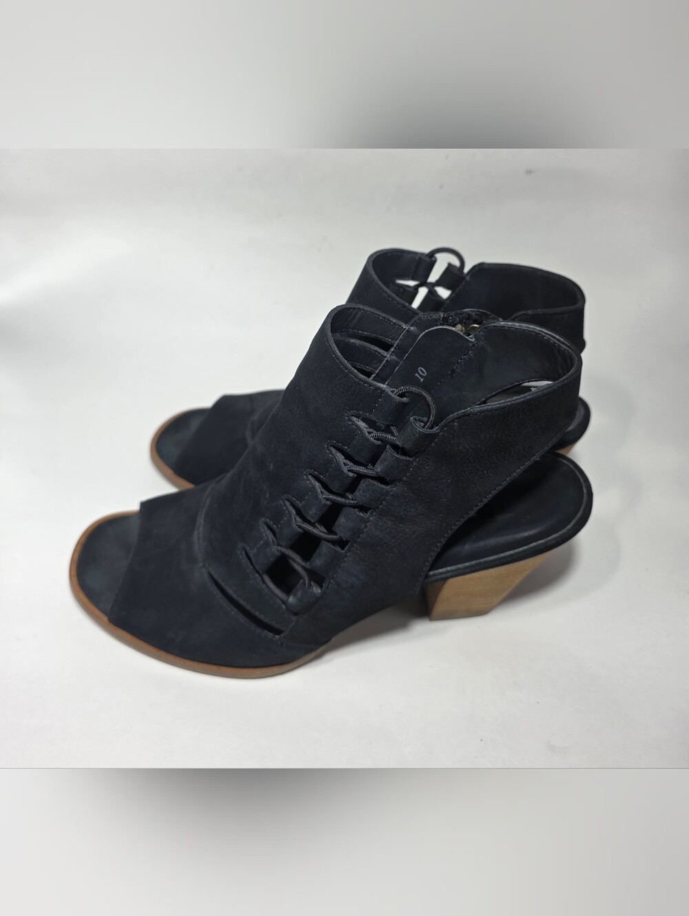 Paul Green Women’s Black Leather Ankle Strap Wedge Sandals EU 39 US 8.5